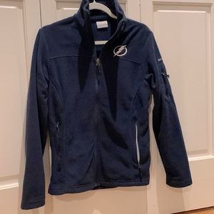 Columbia Tampa Bay Lightning Hockey Womens Full Zip Fleece Jacket Navy Blue